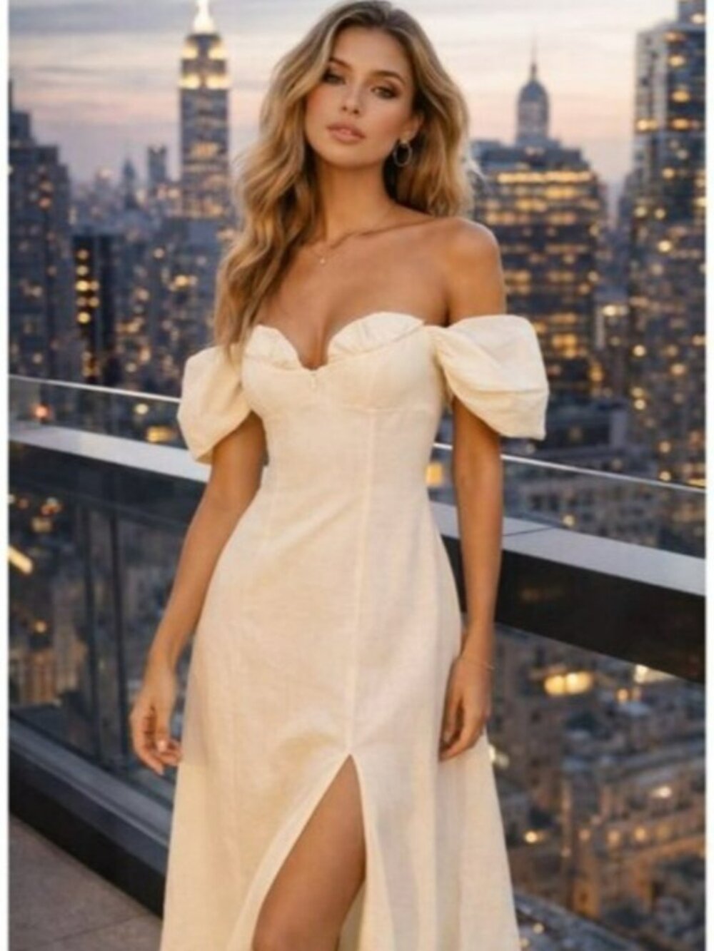 Cult Gaia Muna Off-Shoulder Ruched Sleeve Midi Dress Size 0 New With Tags